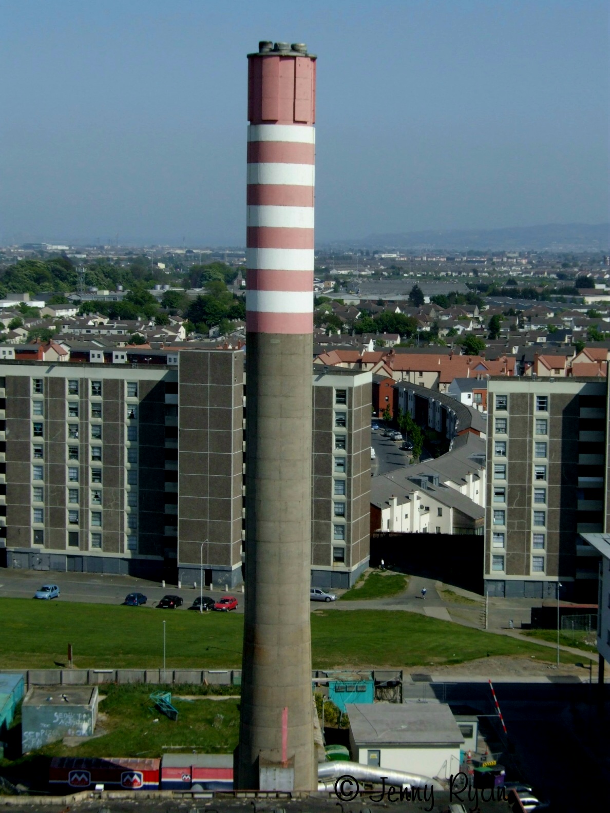 The iconic tower of the Ballymun Boiler House.